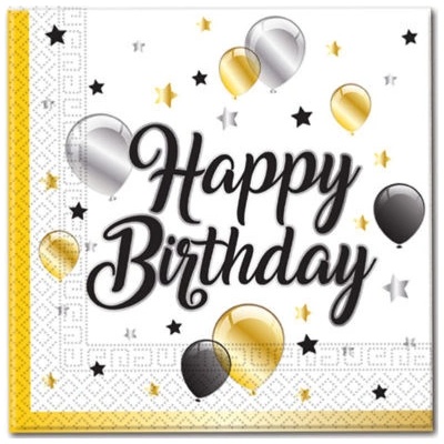 Procos servítky Happy birthday milestone 33x33cm 20ks