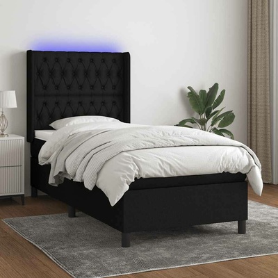 vidaXL 3138517 Boxspring postel s matrací a LED textil / barva Černá