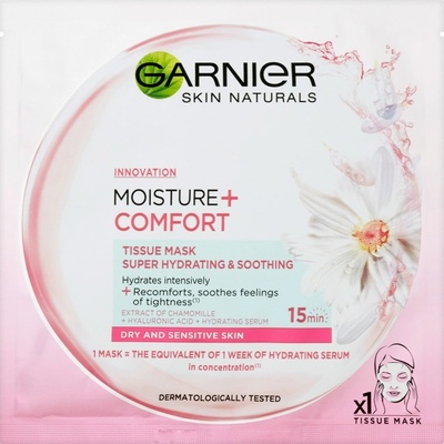 Garnier Skin Naturals Moisture + comfort superhydratačná upokojujúca textilná maska 32 g