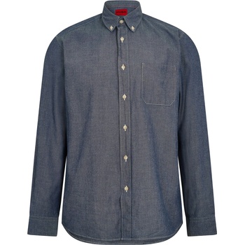 HUGO BOSS Риза с дълъг ръкав Hugo Men's Ermann 10 Long Sleeve Oxford Shirt - Pastel Blue