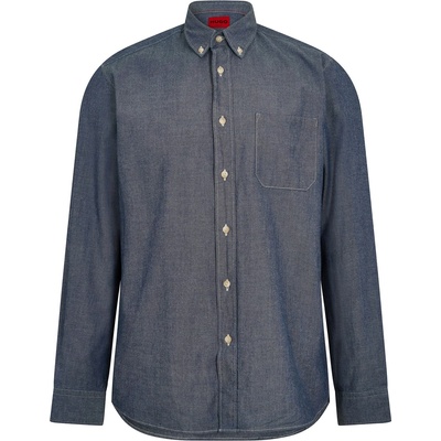 HUGO BOSS Риза с дълъг ръкав Hugo Men's Ermann 10 Long Sleeve Oxford Shirt - Pastel Blue