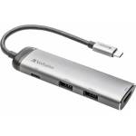 Verbatim USB Хъб Verbatim Multiport, 2 x USB Type-C, USB 3.1, HDMI (2113120025)