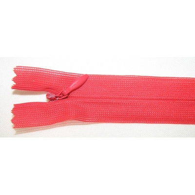 Zips krytý nedeliteľný 20cm červená