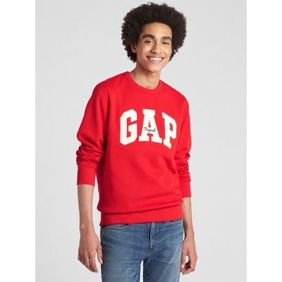 GAP Logo fleece crewneck sweatshirt Červená