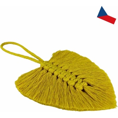 Světlé béžový macramé list na zeď Macrame Leaf, 26x32 cm Barva: Béžová