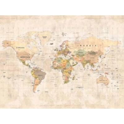ML3001 Vliesová fototapeta na zeď World Map C210355 rozměry 3,71x2,8 m