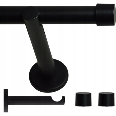 VOPPI GARNÝŽ JEDNOŘADÁ LOFT 19MM 300 CM ČERNÁ