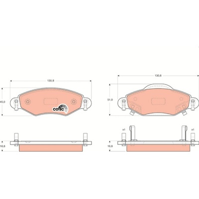 Sada brzdových platničiek, vždy 4 kusy v sade TRW GDB3324