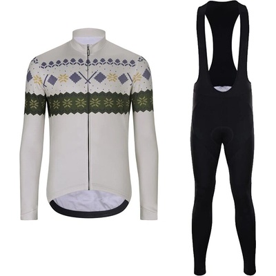 Holokolo dlhý a nohavice FROSTTRAIL WINTER zelená/šedá/čierna