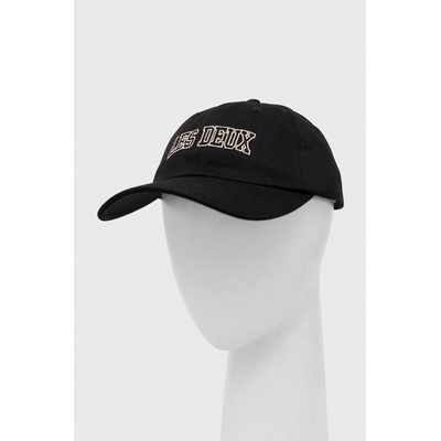 Les Deux Памучна шапка с козирка Les Deux в черно с апликация (LDM703013)