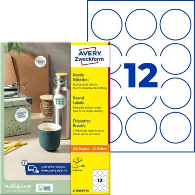 Avery Zweckform L7104REV-25 bílé 60mm