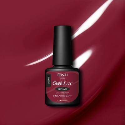 ENII NAILS Gel lak Ceramic 88 Black Cherry gelový lak 5 ml