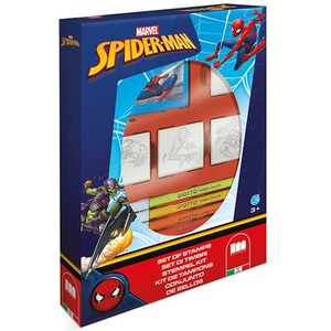 Multiprint Творчески комплект Spiderman със 7 цветни флумастера и 4 печата