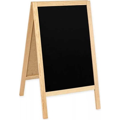 A-Z Reklama CZ Dřevěný poutač s křídovou tabulí – plocha 44 × 66 cm – přírodní – kód PMPCHNATUR-S
