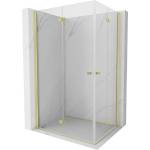 Mexen Mist-F Duo сгъваема душ кабина дясна 80 x 90 см, прозрачна, златна четка - 8A6-080L-090P-55-00 (8A6-080L-090P-55-00)