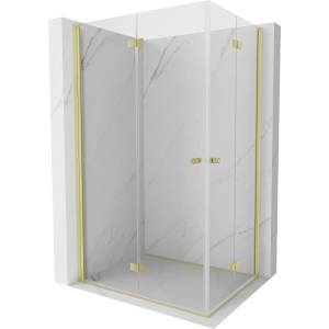 Mexen Mist-F Duo сгъваема душ кабина дясна 80 x 90 см, прозрачна, златна четка - 8A6-080L-090P-55-00 (8A6-080L-090P-55-00)