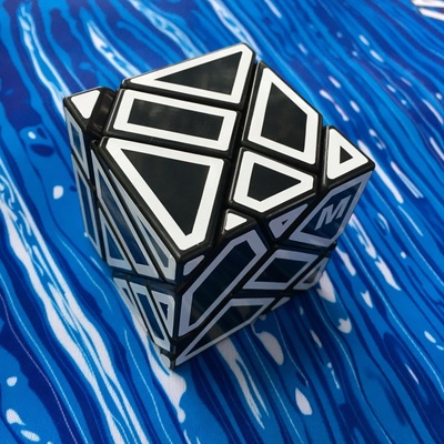 Hlavolam ghost cube 3x3x3 Rubikovy kostky Černá s bílou