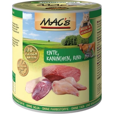 Mac's Cat masová kachní králičí hovězí 6 x 200 g
