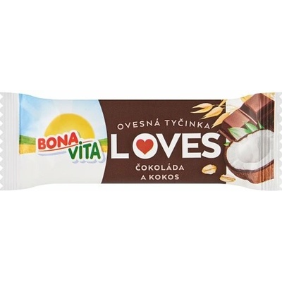 Bona Vita Loves nepečená ovsená tyčinka s čokoládou a kokosovou múkou 40 g
