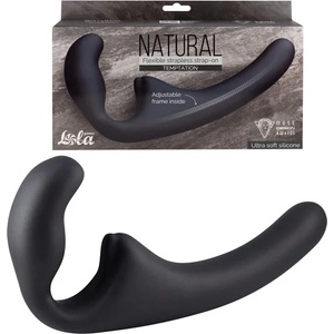  Страплес страп-он, гъвкав и адаптивен - Natural Temptation Black (5011-02LOLA)