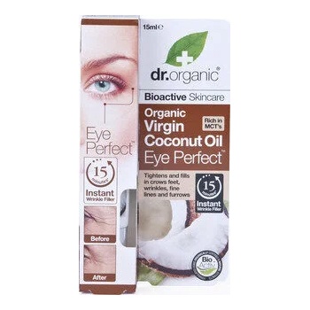 Dr. Organic Околоочен крем против бръчки с био кокосово масло , Dr. Organic-Organic Virgin Coconut Oil , 15 мл