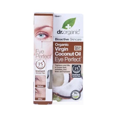Dr. Organic Околоочен крем против бръчки с био кокосово масло , Dr. Organic-Organic Virgin Coconut Oil , 15 мл