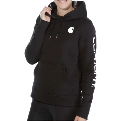 Carhartt WIP Дамски суичър Carhartt Women's Clarksburg Logo Sleeve Sweatshirt Hoodie - Black (117-1679-0114)