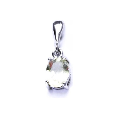 Čištín Stříbrný přívěsek přírodní green ametyst P 1245