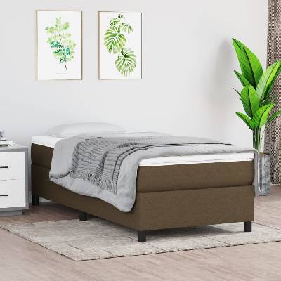 vidaXL 3144389 Boxspring postel s matrací textil / barva tmavě hnědá