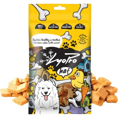 Lyopro DOG poch mrazem sušené Kuř kostky s mrkví 50 g