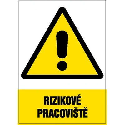 Značka Rizikové pracoviště, samolepicí fólie, 210 × 297 mm BZ FE403