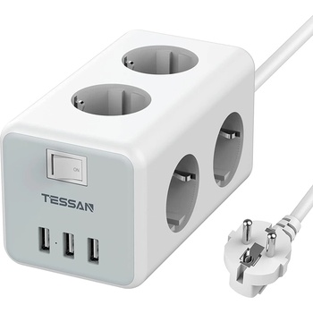Image 1 of Tessan 6 Plug + 3 USB 2 m Switch (TS-306)