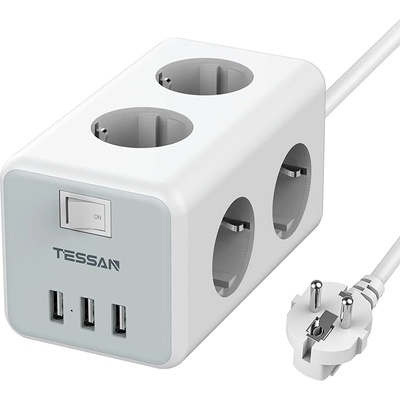 Tessan 6 Plug + 3 USB 2 m Switch (TS-306)