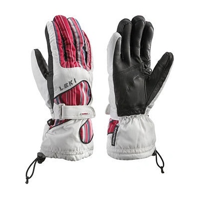 Leki Stripes dámské bílá/černá/růžová