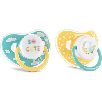 Baby Care БИБЕРОН ЗАЛЪГАЛКА С КАПАЧЕ 2БР. 6М+ yellow/blue (10220760001)