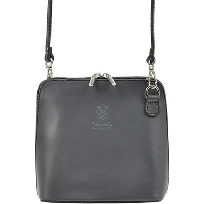 Vera Pelle kožená malá dámská crossbody kabelka tmavá šedá