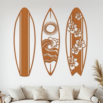 dřevo života Dřevěný obraz SURF ALOHA Zvolte barvu dekoru: Třešeň, Rozměry (cm): 100x95