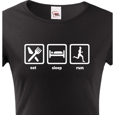 Dámské tričko Eat sleep run 2 Černá