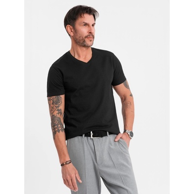 Ombre Clothing pánské tričko s krátkým rukávem Mario černá