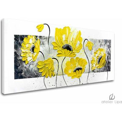 Autorská reprodukcia na plátne KVETY - 70x30 cm