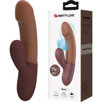 Image 1 of Pretty Love Kane Dual Realistic Vibrator & Sucker Brown