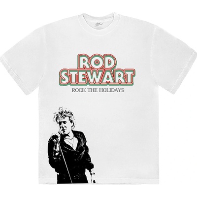 Rod Stewart tričko Rock The Holidays biele