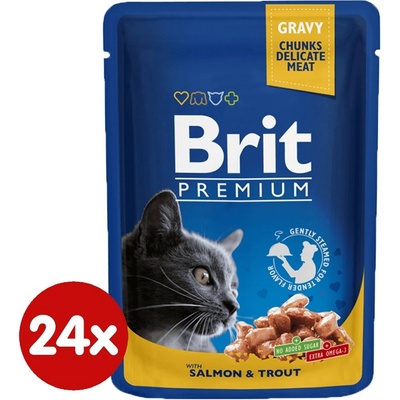 Brit Premium Cat Salmon & Trout 24 x 100 g
