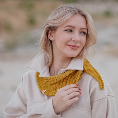 jarní merino šátek Fjordy na obzoru