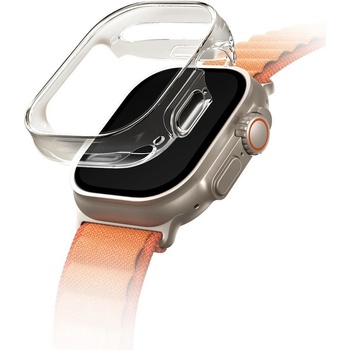 Uniq Качествен силиконов (TPU) кейс с вграден протектор за дисплея на Apple Watch Ultra, Ultra 2 49мм - Uniq Garde Hybrid Apple Watch Case (прозрачен) (UNIQ-49MM-GARCLR)