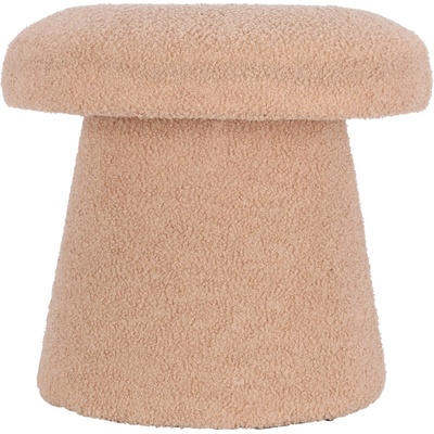 Home Styling Collection Kulatý čalouněný puf TEDDY ve tvaru houby boucle, 43 x 38 cm, béžová béžová