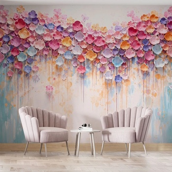 Art Gift Decor Фототапет с цветен артистичен букет и акварелен ефект