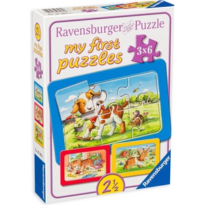 Ravensburger Пъзел Ravensburger 3 в 1 части - Животни (07062) - ozone