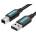 Vention USB-A 2.0/M - USB-B/M, (PVC, черен, кабел за принтер, кабел за принтер), 2 м, кабел