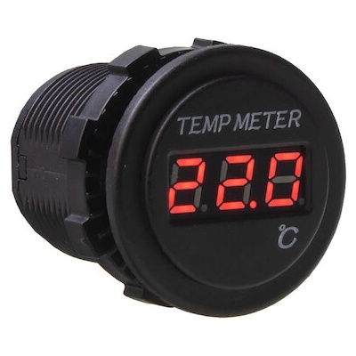 Digitální teploměr 12/24V červený, 34586